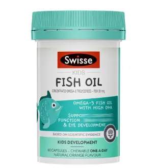 Swisse - 儿童鱼油咀嚼胶囊 60粒（天然橙味）